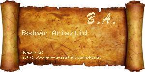 Bodnár Arisztid névjegykártya